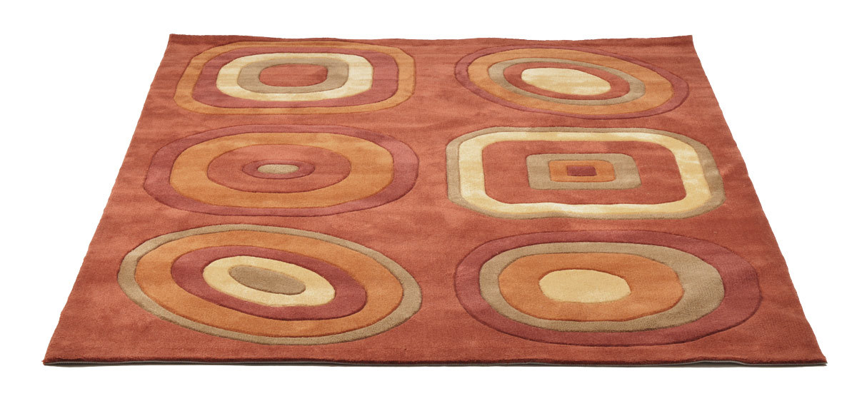 Tappeto design LYS arancione e rosso