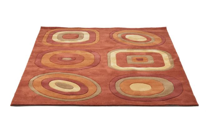 Tappeto design LYS arancione e rosso