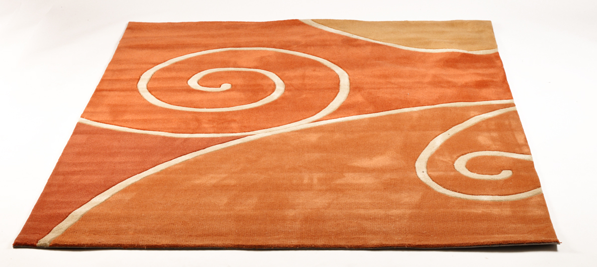 Tappeto design VOLUBILIS arancione e rosso