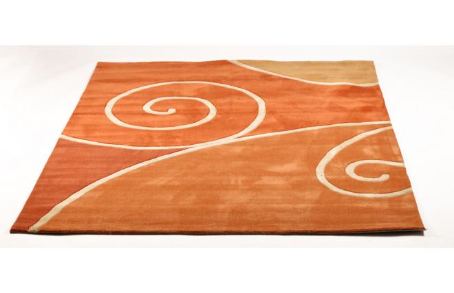 Tappeto design VOLUBILIS arancione e rosso