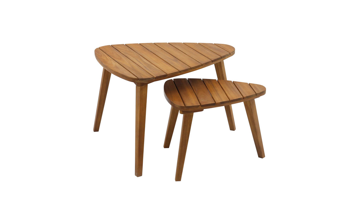 Tavolini da salotto estraibili in legno massello (set di 2) ELQUI