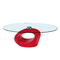 Tavolino basso da salotto in vetro e ABS Rondella � colore rosso