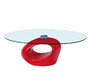 Tavolino basso da salotto in vetro e ABS Rondella � colore rosso image 1