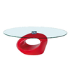 Tavolino basso da salotto in vetro e ABS Rondella � colore rosso image pub1