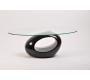 Tavolino basso da salotto RONDELLA in vetro e ABS � colore nero image 1