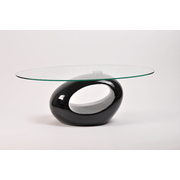 Tavolino basso da salotto RONDELLA in vetro e ABS � colore nero image pub1
