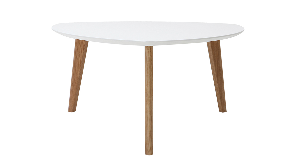 Tavolino design bianco L80 cm EKKA