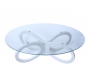 Tavolino design in vetro colore bianco BUTTERFLY