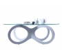Tavolino design in vetro colore bianco BUTTERFLY