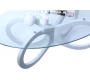 Tavolino design in vetro colore bianco BUTTERFLY