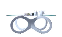Tavolino design in vetro colore bianco BUTTERFLY