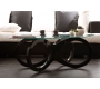 Tavolino design in vetro colore nero BUTTERFLY