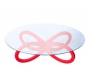 Tavolino design in vetro colore rosso BUTTERFLY