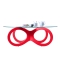 Tavolino design in vetro colore rosso BUTTERFLY