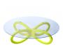 Tavolino design in vetro colore verde anice BUTTERFLY