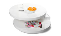 Tavolino design laccato bianco ripiani girevoli  GLOSSY