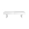Tavolino design laccato bianco ripiani scorrevoli  GISSY