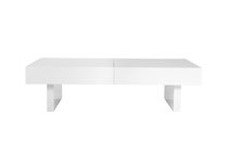 Tavolino design laccato bianco ripiani scorrevoli  GISSY