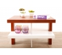 Tavolino design laccato color  bianco e legno GLASGOW