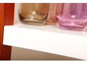 Tavolino design laccato color  bianco e legno GLASGOW