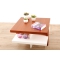 Tavolino design laccato color  bianco e legno GLASGOW