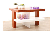 Tavolino design laccato color  bianco e legno GLASGOW