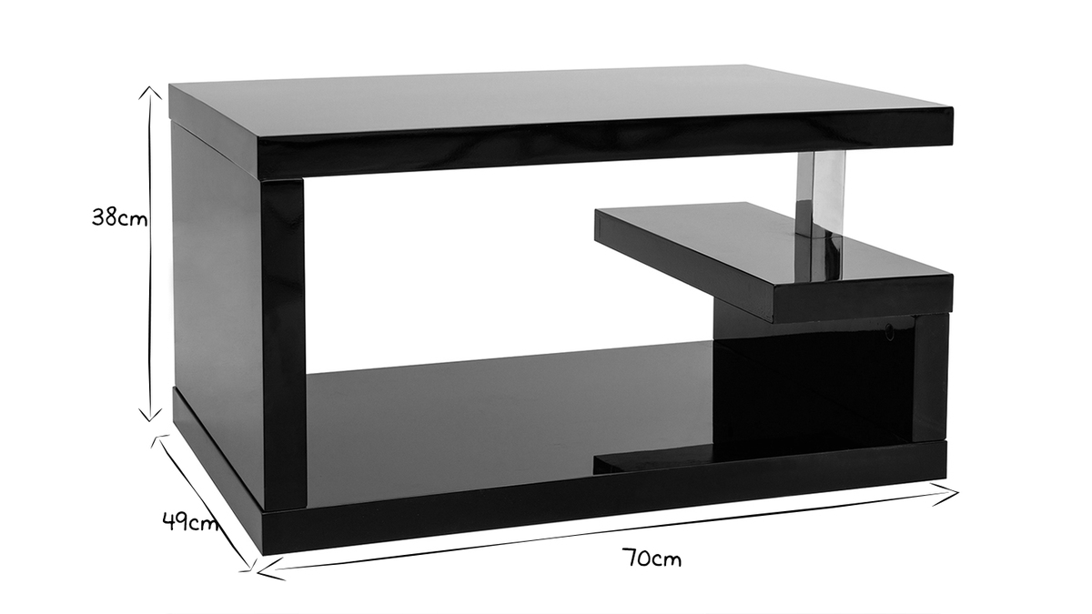 Tavolino design laccato nero REX