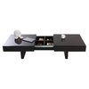 Tavolino design laccato nero ripiani scorrevoli  GISSY