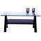 Tavolino design quadrato NEW BAILEY colore wenge e piano in vetro temperato 