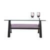 Tavolino design quadrato NEW BAILEY colore wenge e piano in vetro temperato  image pub1