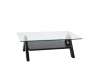 Tavolino design rettangolare BAILEY colore wenge e piano in vetro temperato  image 1