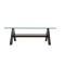Tavolino design rettangolare BAILEY colore wenge e piano in vetro temperato 