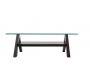 Tavolino design rettangolare BAILEY colore wenge e piano in vetro temperato  image 2