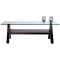 Tavolino design rettangolare BAILEY colore wenge e piano in vetro temperato 