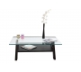 Tavolino design rettangolare BAILEY colore wenge e piano in vetro temperato 