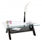 Tavolino design rettangolare BAILEY colore wenge e piano in vetro temperato 