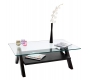 Tavolino design rettangolare BAILEY colore wenge e piano in vetro temperato 