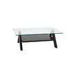 Tavolino design rettangolare BAILEY colore wenge e piano in vetro temperato  image pub1