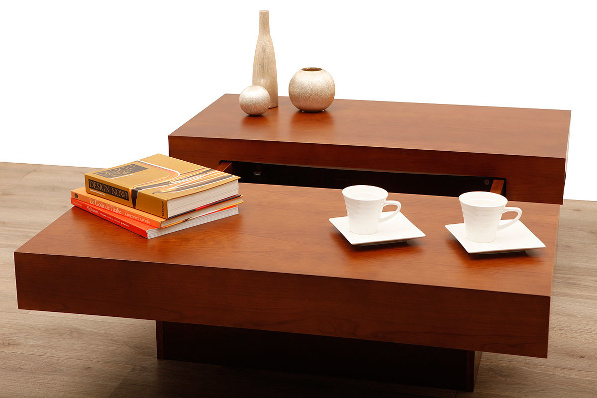 Tavolino design ripiani scorrevoli LAUREEN