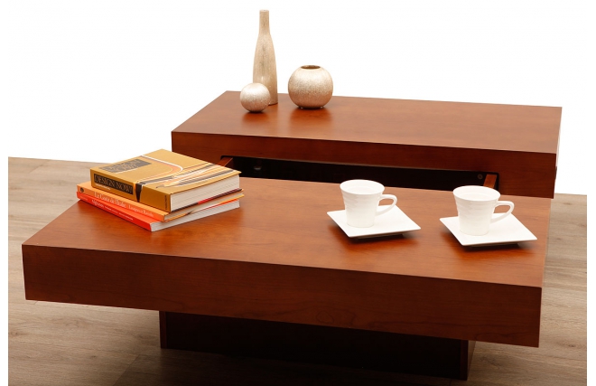Tavolino design ripiani scorrevoli LAUREEN