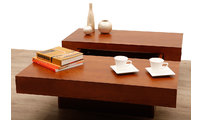 Tavolino design ripiani scorrevoli LAUREEN