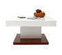 Tavolino design ripiano scorrevole, laccato colore bianco e legno FUTURA