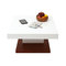 Tavolino design ripiano scorrevole, laccato colore bianco e legno FUTURA