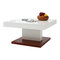 Tavolino design ripiano scorrevole, laccato colore bianco e legno FUTURA
