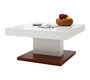 Tavolino design ripiano scorrevole, laccato colore bianco e legno FUTURA