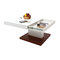 Tavolino design ripiano scorrevole, laccato colore bianco e legno FUTURA