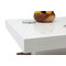 Tavolino design ripiano scorrevole, laccato colore bianco e legno FUTURA