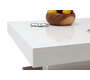Tavolino design ripiano scorrevole, laccato colore bianco e legno FUTURA