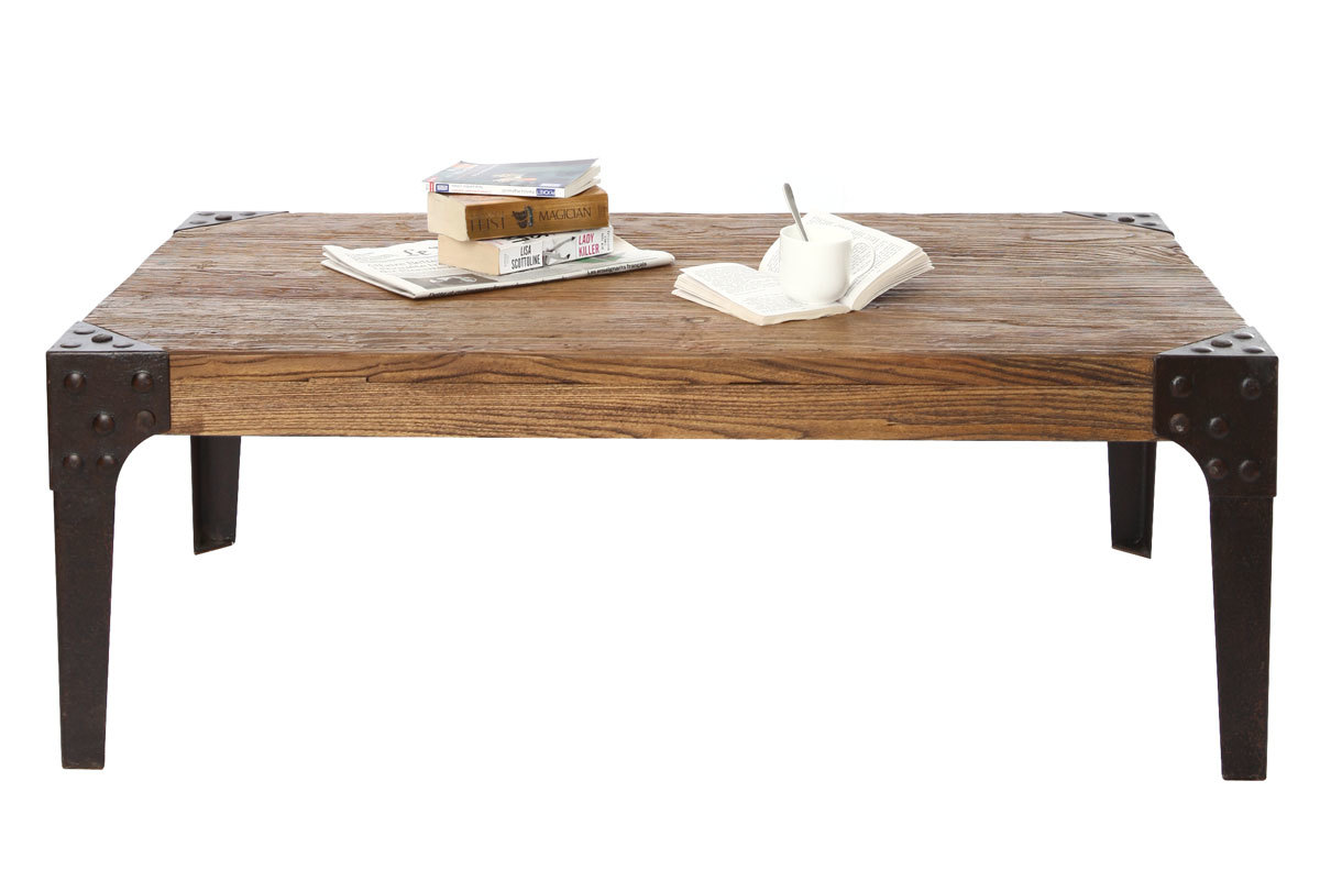 Tavolino di stile industriale in metallo e legno MADISON