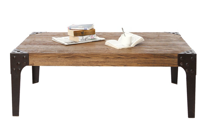 Tavolino di stile industriale in metallo e legno MADISON